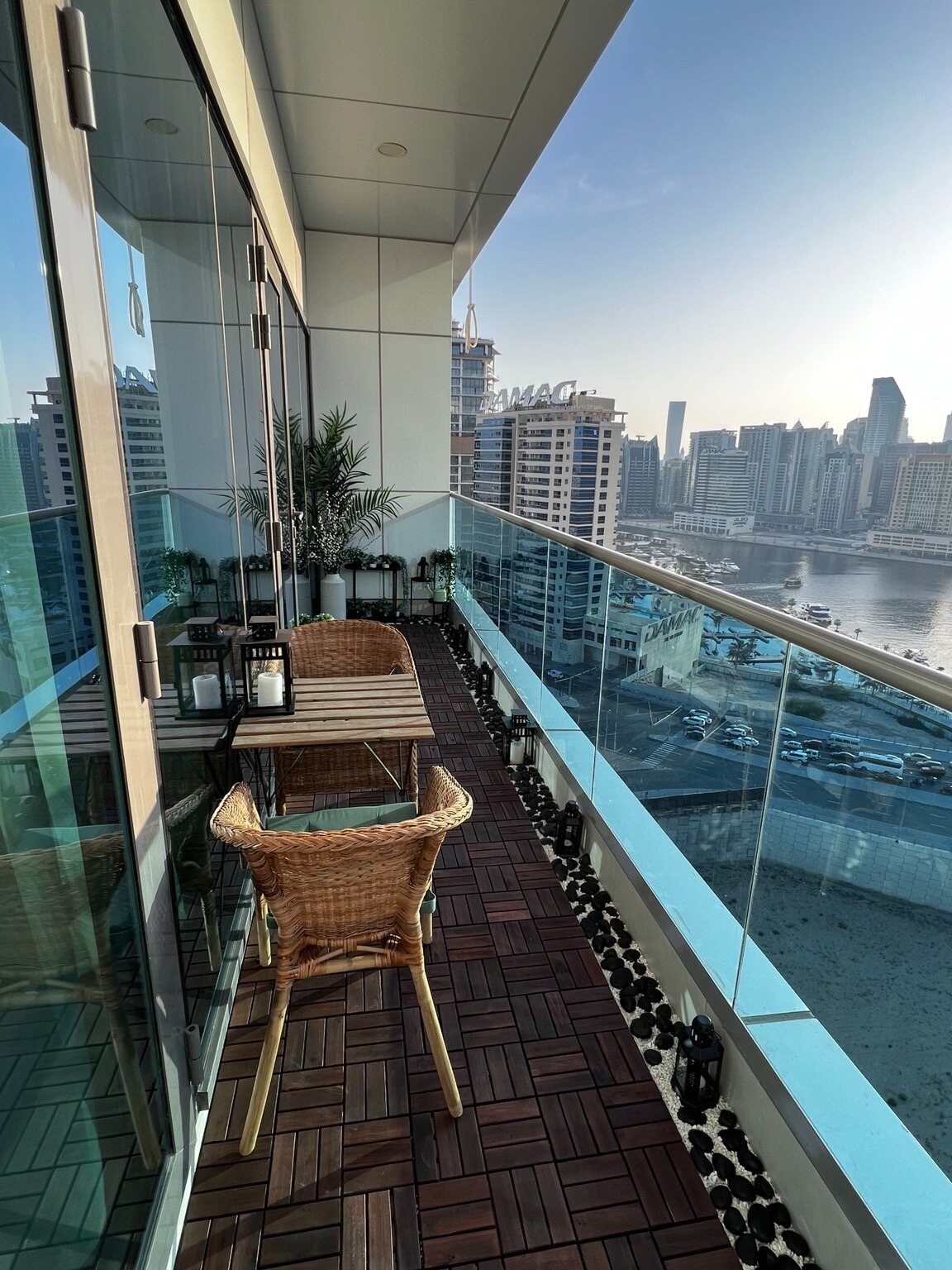 Balcony looking over the Dubai Water Canal